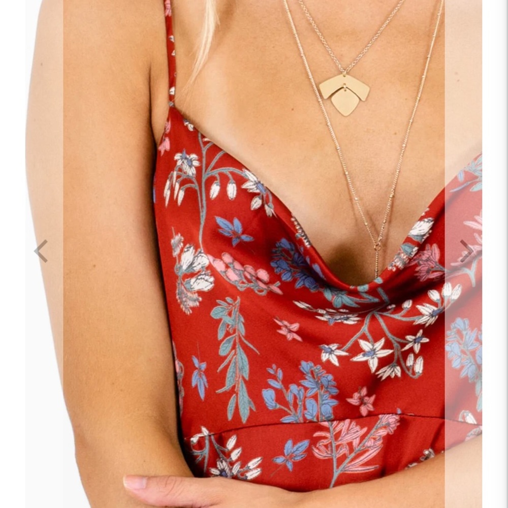 Forever 21 Draped Collar Floral Midi Sleeveless Dress Size Small - Picture 6 of 17